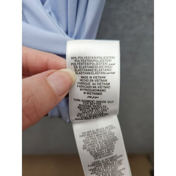 Jones New York Womens Sleeveless Pleated Top Light Blue Size Large Polyester Ble - Picture 4 of 5